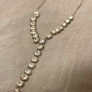 Gatsby-style gold and diamanté necklace with tassle